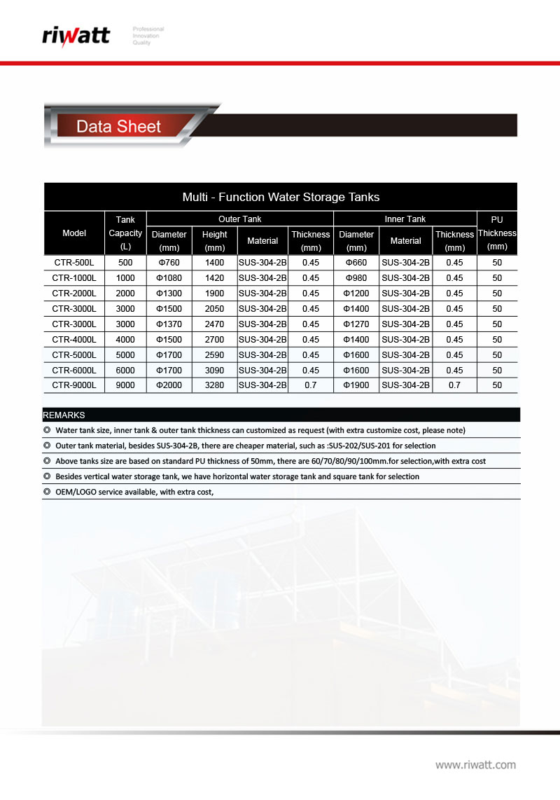 commercial solar hot water heater system specifications